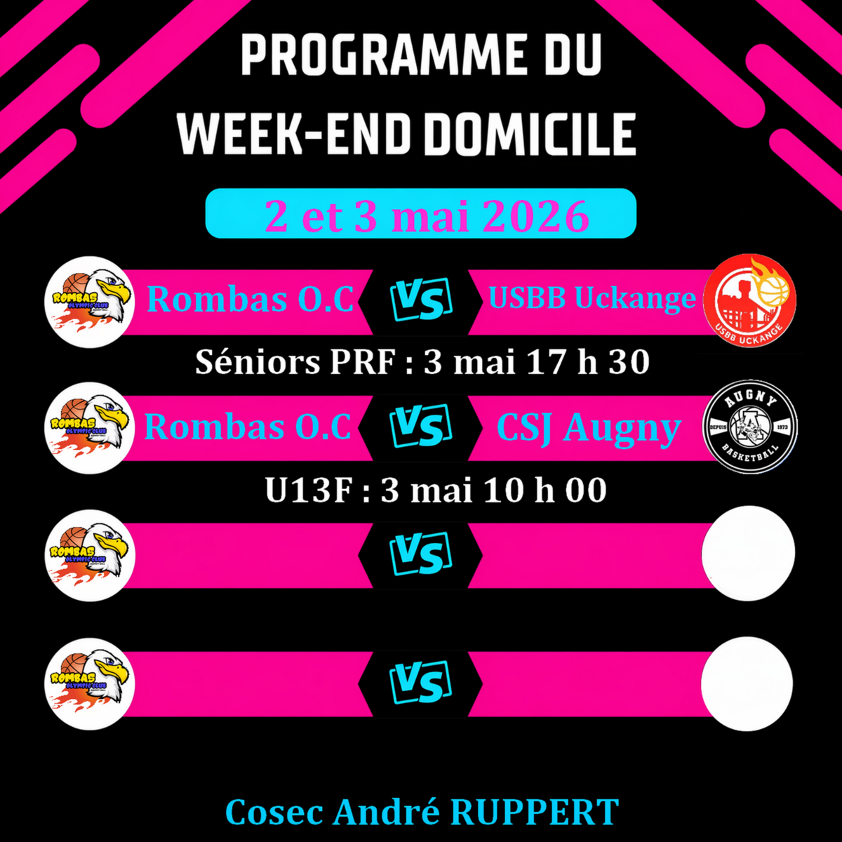 Matchs du Week end