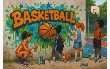 Fresque sur le mur du Cosec