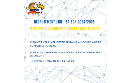 Recrutement U18F - Saison 2024-25