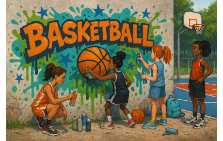 Fresque sur le mur du Cosec